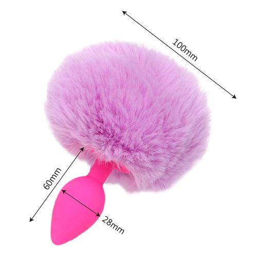 Rabbit Tail Butt Plug_ Light Purple&Pink